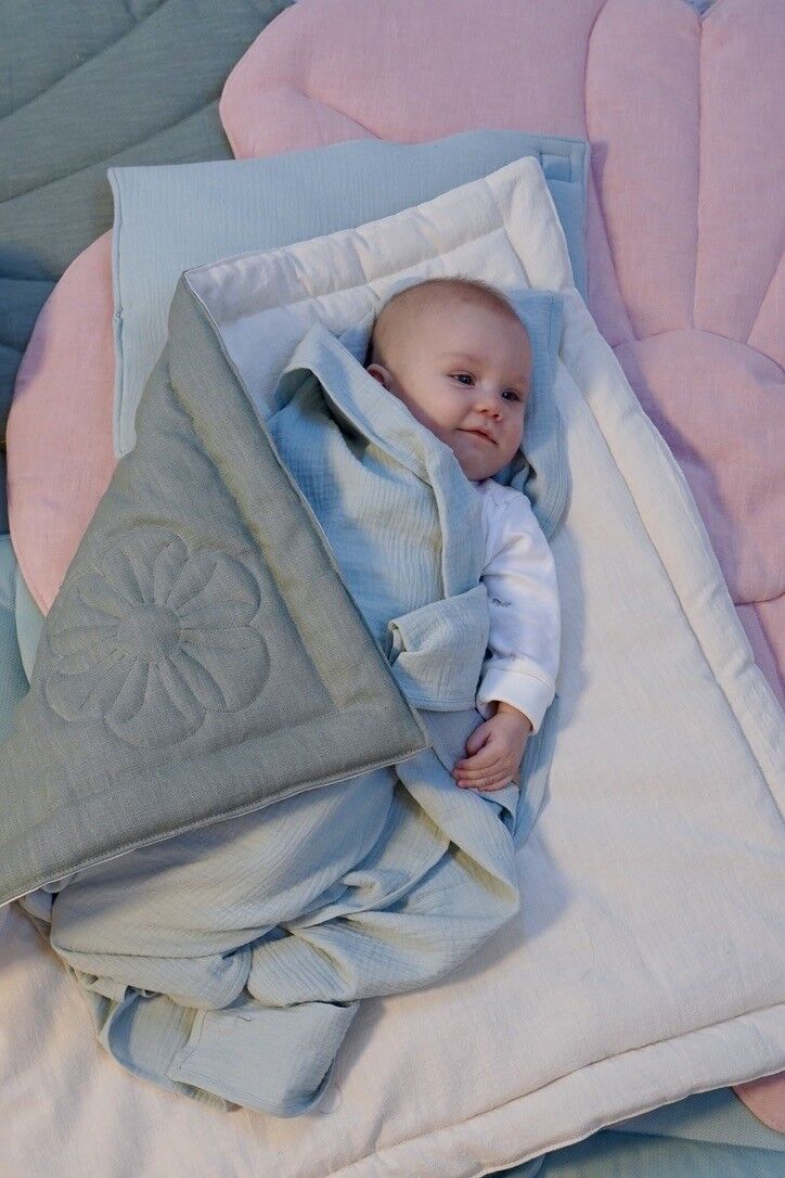 Corno da neonato in conchiglia di lino "Occhio del mare"