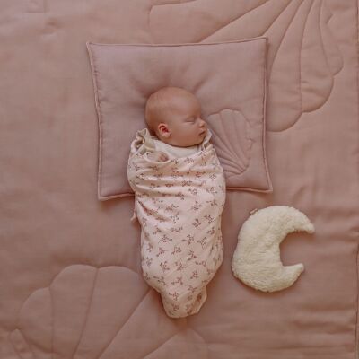 Muslin baby swaddle blanket  "Tiny flowers"