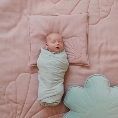 Couverture d'emmaillotage bébé en mousseline "Mint"