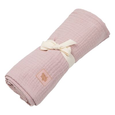 Couverture d'emmaillotage bébé mousseline "Baby pink"