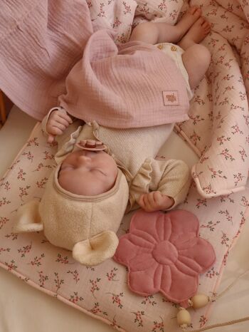 Couverture d'emmaillotage bébé mousseline "Baby pink" 5