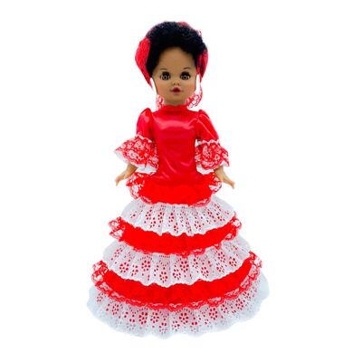Bambola della collezione Sintra 40 cm. mulatta religiosa Santera Shango Santa Bárbara, abito religioso