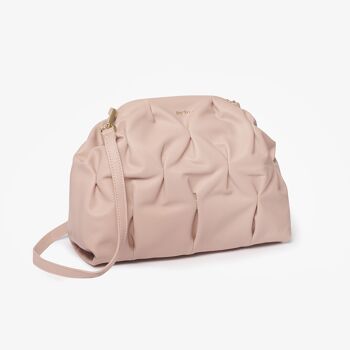Sienna - Nude Slouch Clutch Handbag Italian Leather Handmade 2