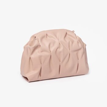Sienna - Nude Slouch Clutch Handbag Italian Leather Handmade 3
