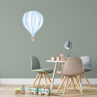 Heißluftballon-Stoff-Wandaufkleber, handgemaltes Aquarell, Kinderzimmerdekoration