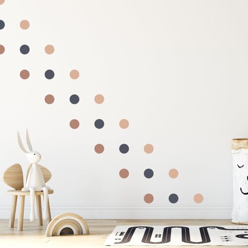 Desert neutral polka dots, fabric wall sticker, nursery décor