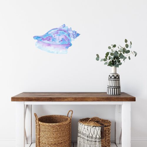 Conch fabric wall sticker, hand painted watercolour, nursery décor