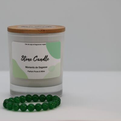 Plum and blackberry scented 8mm bracelet candle