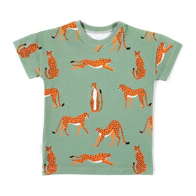 T-shirt guépards sur menthe