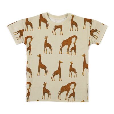 T-shirt giraffes on ecru