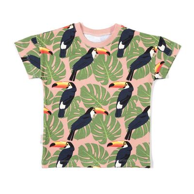 T-shirt toucan on light pink
