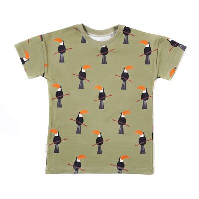 T-Shirt Tukan auf Khaki