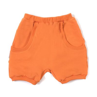Pantalón corto con bolsillos naranja