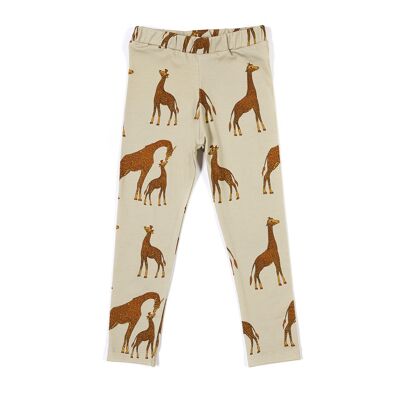 Leggings giraffe su écru