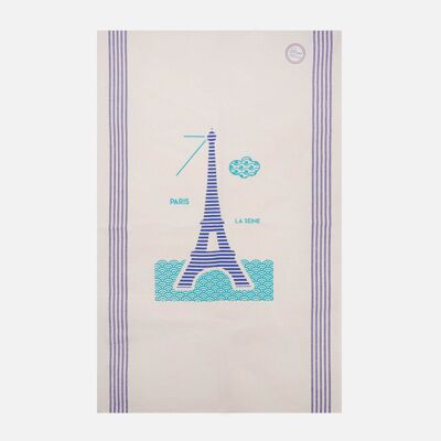 Torchon La Seine à Paris turquoise (lot de 4)