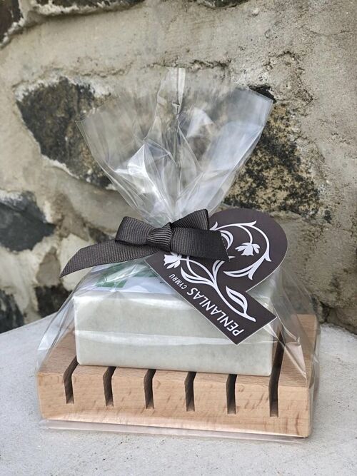 Soap Bar with Wooden Soap Saver - Goat's Milk