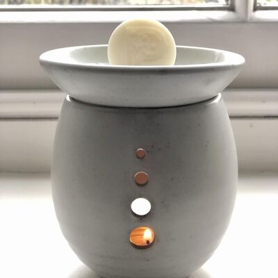 Stoneware Wax Burner with O’r Mynydd I’r Mor Wax Melts - Gift Box of 5 Wax Melts