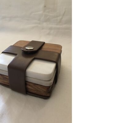 Wood Marble coasters, Hardwood, Leatherette, Mango wood art craft homeware Perfect Gift!