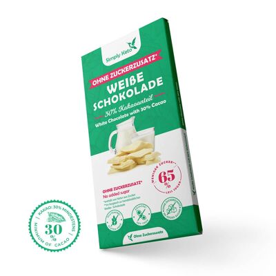Cioccolato Bianco Senza Zucchero | 30% di cacao