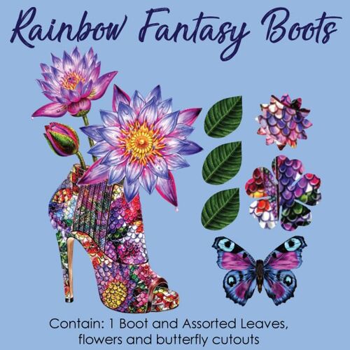 Crystal Candy Edible Wafer Collections - Fashion Boots - Rainbow Fantasy Boots