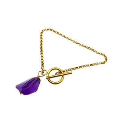 Amethyst T Bar Armband - Roségold