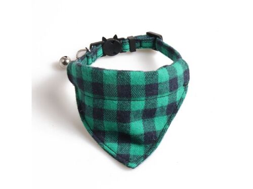 Green & Black Chequered Cat Collar Bandana