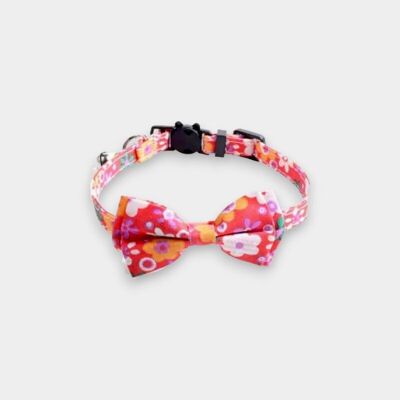 Luxury Cat Collar - Rose Floral with Bow Tie