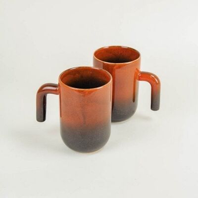 Set of 2 mugs Hoa Bien red
