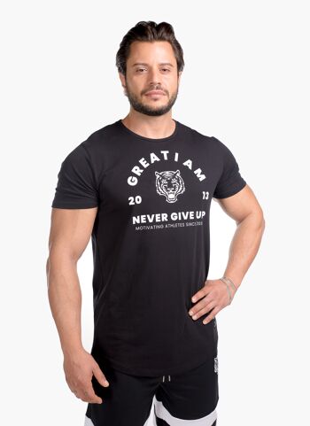 T-shirt Never Give Up Noir 1