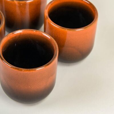 Set of 6 Laterite cups from Hoa Bien