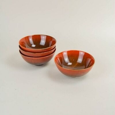 Set of 4 bowls Hoa Bien red