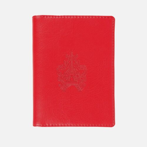 Protège passeport volute rouge  tour Eiffel (lot de 3)