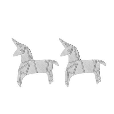 Crazy Unicorn Silver Earrings