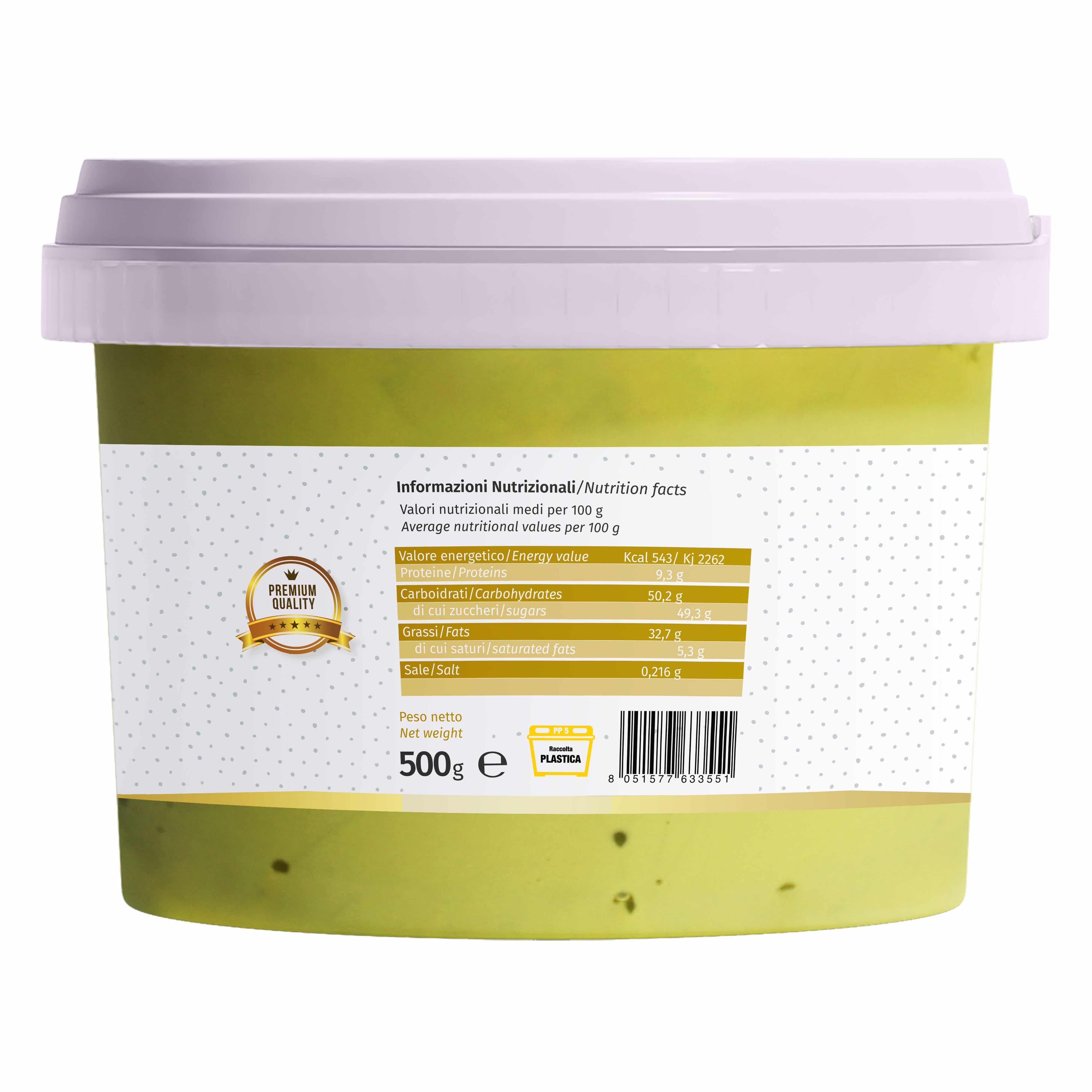 Crema spalmabile al Pistacchio Luxury 50% di Pistacchi - 500g