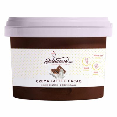 Crema spalmabile Cioccolato al Latte e Cacao Senza Glutine 500 GR