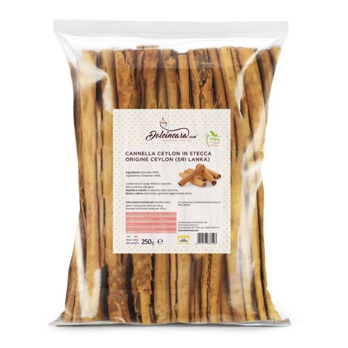 Stecche di Cannella Origine Ceylon Senza Allergeni - 250 gr.