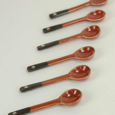Set of 6 Laterite spoons from Hoa Bien