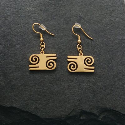 Kwatakye Atiko Drop Earrings - Gold