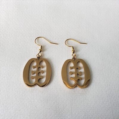 Ese Ne Tekrema Adinkra Drop Earrings - Gold