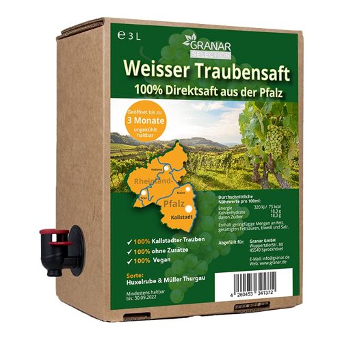 Weißer Trauben Direktsaft, 3 Liter-Box