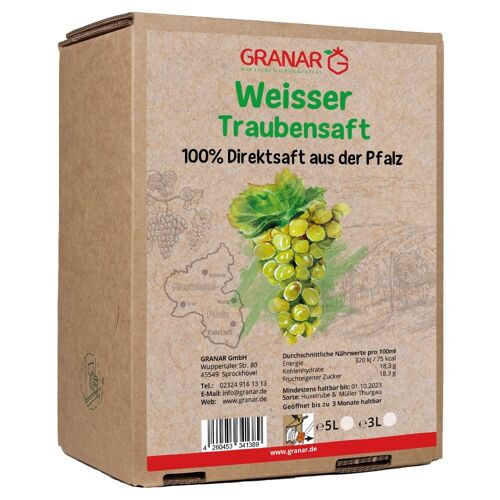 Weißer Trauben Direktsaft, 5 Liter-Box