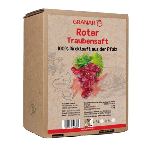 Roter Trauben Direktsaft, 5 Liter-Box