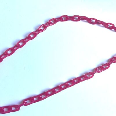 Pale red acrylic chain necklace