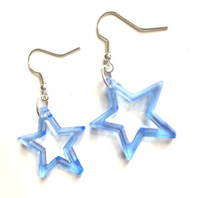 Blue star acrylic earrings
