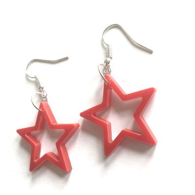 Red star acrylic earrings