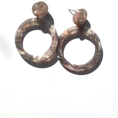 Double circle acrylic earrings (neutrals)