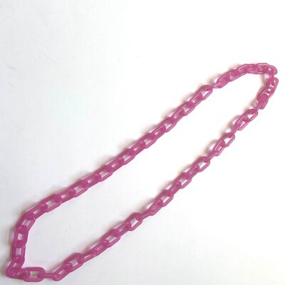 Pale deep pink acrylic chain necklace
