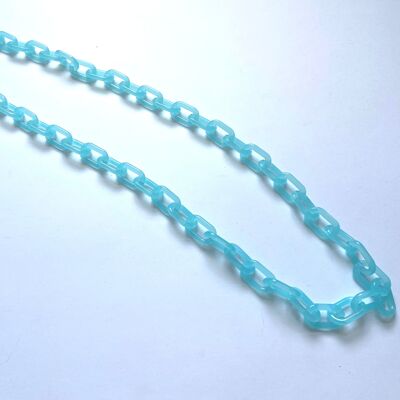 Pale turquoise acrylic chain necklace