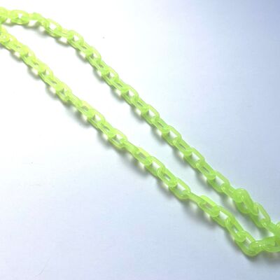Pale lime green acrylic chain necklace