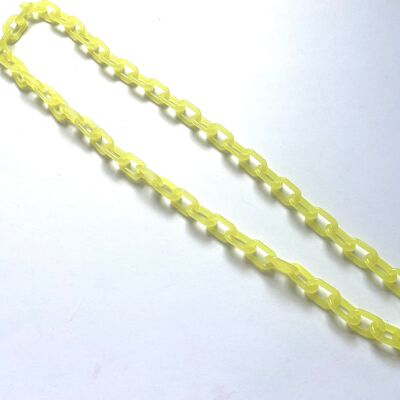 Pale yellow acrylic chain necklace